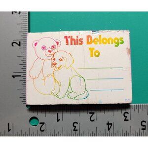 Vintage Lisa Franks Foam Mounted Rubber Stamp Panda Puppy Dog This Belongs To